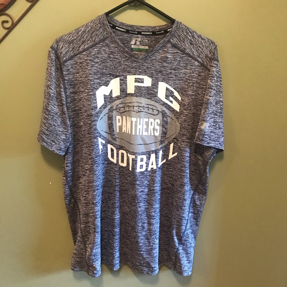 Russell Gray V Neck Dri-Fit Sz L